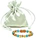 Baltic Amber Teething Bracelet / Anklet {0056} Mixed with Turquoise Beads - 5.5 inches - Amber Jewelry - Hand-Made from Natural Baltic Amber Beads (5.5 inches (14 cm), Cognac / Turquoise (Green))