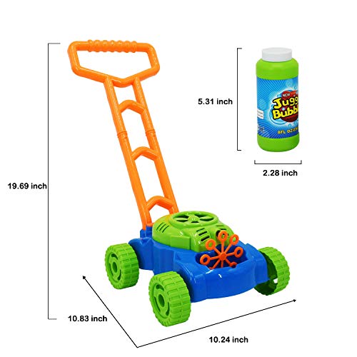 Hedgbobo Music Bubble Lawn Mower Electronic Bubble Blowing Mover Outdoor Push Toys