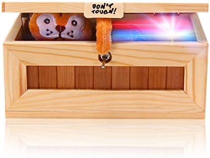 EASTBULL Pointless Box Dont Touch Wooden Useless Box or Useless Machine Do Nothing Box Cute Tiger Pointless Box Fully Assembled Toys as Gift for Stress-Release and Perfect for Home & Office Desk