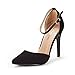 DREAM PAIRS Women's Oppointed-Lacey Pointed Toe Ankle Strap High Heel Stiletto Pumps Wedding Dress Shoes,Size 5.5,Black/Nubuck,Oppointed_Lacey