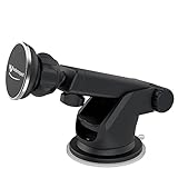 Magnetic Car Mount Phone Holder, Wisdomspot Universal Car Phone Mount, Windshield Mount and Dashboard Car Mount Holder with Telescoping Long Arm for iPhones, Cell phones and GPS Devices