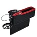 niceEshop(TM) Console Side Pocket, Leather Car Seat Gap Catcher with Coin Organizer and Cup Holder, Black and Red, 1Pcs, Right