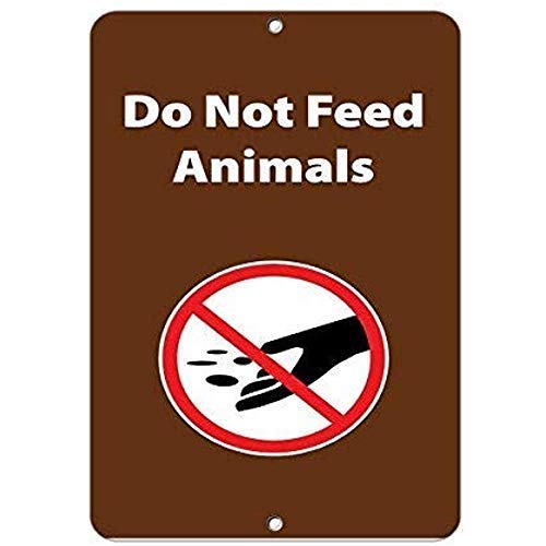 New Street Sign Warning Plaque Wall Decor Do Not Feed Animals Activity Parks Plate Sign Courtyard Decoration Office Sign Outdoor & Indoor Safety Aluminum Sign 8 X 12 Inch
