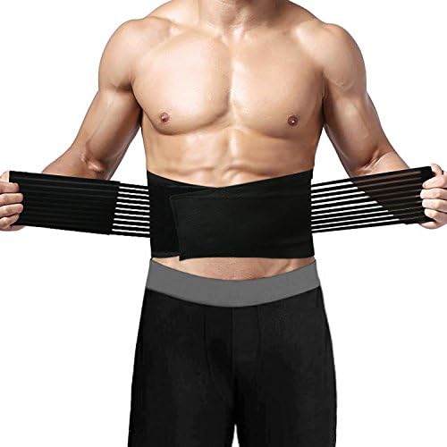 Back Brace Waist Support Protector Trimmer, We2U Weightlifting Lumbar Support Belt for Lower Back Pain, Adjustable Compression Straps,Supportive and Comfortable,Prevent and Relieve Back Pain M 23-28in