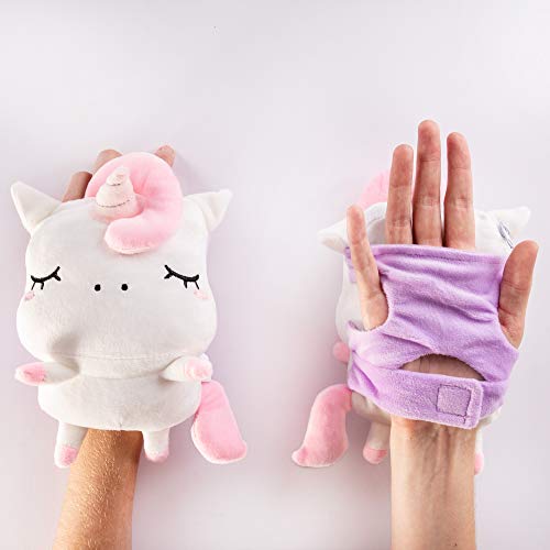 Smoko Angie Unicorn Wireless Hand Warmers | Kawaii Plush Fingerless Gloves for Computer Keyboard
