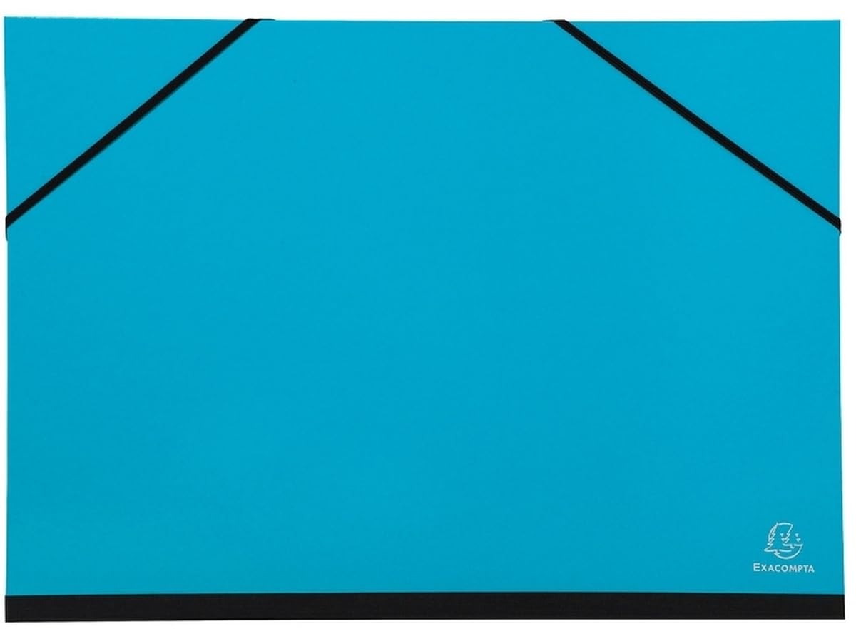 Exacompta - Ref. 25629E - Set of 5 Iderama drawing boxes - with rubber bands - white paper interior - canvas back - dimensions 26 x 33 cm - formats to file A4 and 240 x 320 mm - assorted colors