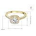 Winter.Z Womens Jewelry Circular Bead Square Ring Diamond 18K Gold Wedding Ring