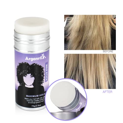 Arganrro Hair Wax Stick, Edge Control Slick Stick Tame Flyaway & Frizz- Moisturize & Add Shine | Non-greasy Wax Edge Stick for Wigs and All Hair 2.7 Oz