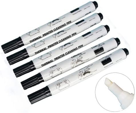 5 PCS Thermal Printer Cleaning Pens Printhead Cleaner Kit Printing Machine Dust Dirt Removal Pen Print Head Maintenance Cleaning Tool Electronic Face Sheet Printing Head Stain Remover Pens