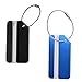 KLOUD City ® 2 pcs Metal Travel Accessories Square-shape Luggage tag / Identifier with Name Card (Black&Blue)