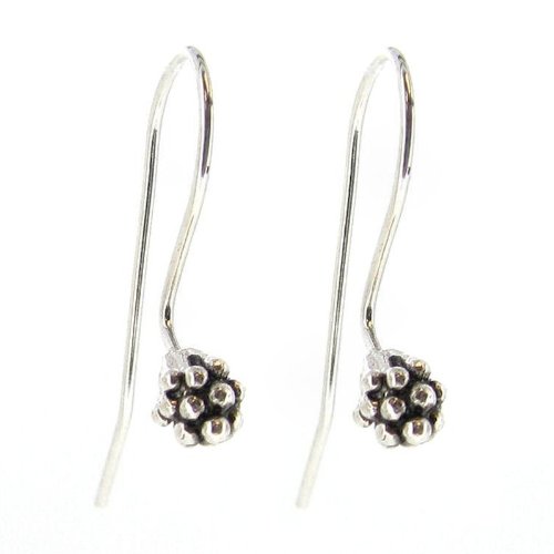 4 pcs .925 Sterling Silver Ear Wire Chandelier Link Earwires Flower French Hook / Earrings Connector / Findings / Antique