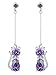 DaisyJewel Classy Cat Violet Crystal Dangle Drop Earrings