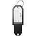 Shacke Initial Luggage Tag with Full Privacy Cover and Stainless Steel Loop - Black (Letter M)