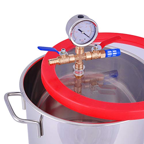 PBAUTOS 5 Gallon Vacuum Chamber Stainless Steel, Acrylic Crystal Lid