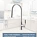 Comllen Commercial High Arc Single Handle Brushed Nickel Pull Down Kitchen Faucet,Stainless Steel Kitchen Faucets with Pull Down Sprayer Kitchen Sink Faucet New Italian Design
