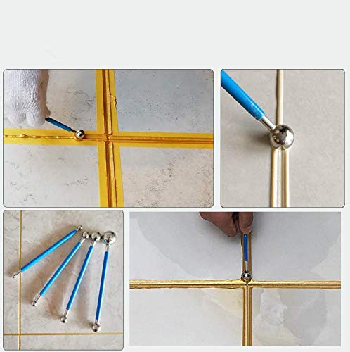 Caulking Tool Kit - Metal ball Tile Caulk Finishing Tool Used to Press the Tile Grout Coating for Bathroom Kitchen and the Rest of the Household by YMHB