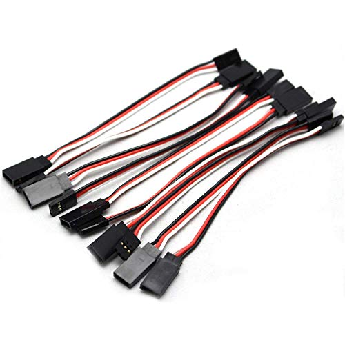 YXQ 30Pcs 100mm Servo Extension Cable 3 Pin Male to Female Lead Wire for RC Airplane (4inch, 30Pcs)