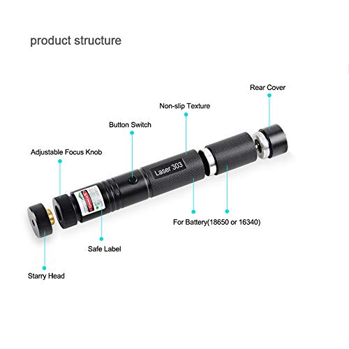 JUSHOOR 2 Pack Green Light Pointer High Power Visible with Adjustable Focus for Hunting Hiking Demonstration Projection Pen Education Real Estate - Thumbnail 2