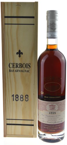 Rarität: Armagnac Cerbois 0,7l Jahrgang 1888 inkl. Holzkiste und Zertifikat