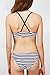 CUPSHE Women's Stripe Printing Strappy Cross Padding Bikini Set Beach Swimwear Bathing Suit Medium