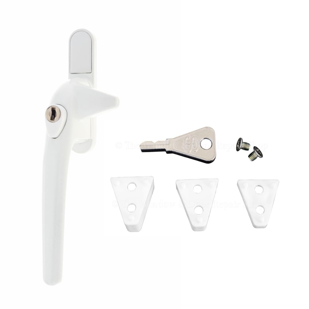 Genius® Cockspur Window Handle 9mm to 21mm White - Left Hand