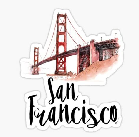 Photo 1 of "Every man should be allowed to love two cities, his own and San Francisco" San Francisco city sticker | decal | 5 Inches | waterproof | for car bumper , water bottle , note book ,tumbler stickers (Design #17)