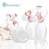 Bumblebee Manual Breast Pump with 2 Pack Breastfeeding Milk Saver Pink Star &Heart Stopper& lid in Gift Box Breastpump 100% Food Grade Silicone bpa PVC and Phthalate Free