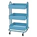 ECR4Kids 4-Tier Metal Rolling Utility Cart - Heavy Duty Mobile Storage Organizer, Turquoise
