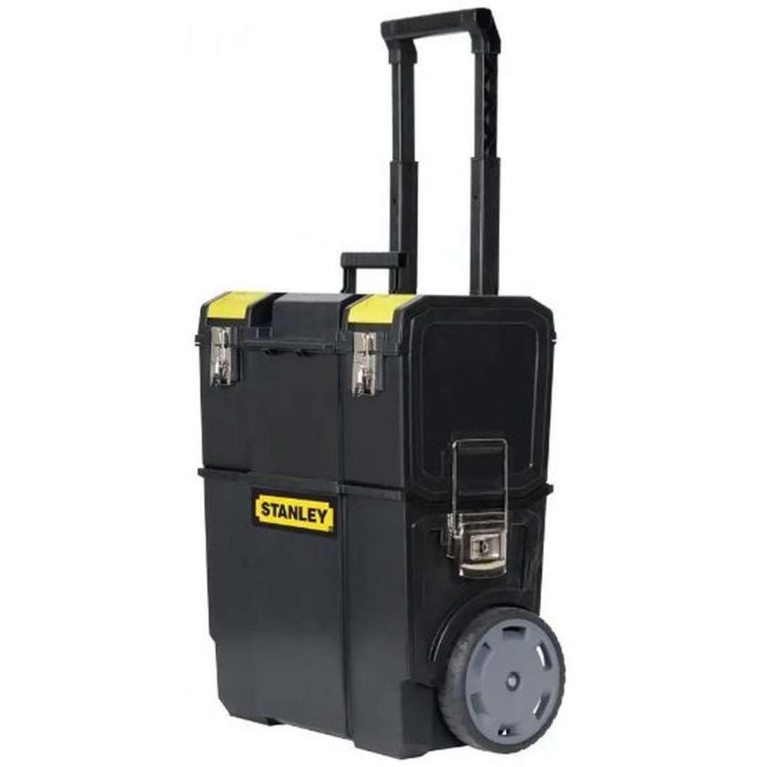 STANLEY 2 in 1 Rolling Toolbox with Pull Handle, Detachable Toolbox, Portable Tote Tray for Tools and Small Parts, 1-70-327