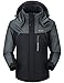 GEMYSE Men's Mountain Waterproof Ski Snow Jacket Winter Windproof Rain Jacket (Black,Small)