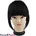 Voloria 1# Brazilian Human Hair Clip-in Hair Bang Full Fringe Short Straight Hair Extension for women 6-8inch