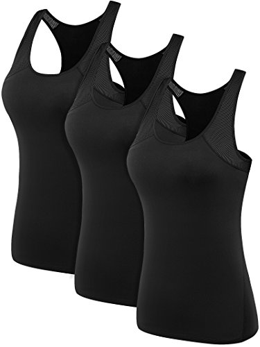 image for Neleus Women's 3 Pack Running Workout Athletic Long Racerback Tank Top