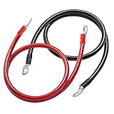 4 AWG 20-Inch Battery Inverter Cables Set, 4 Gauge