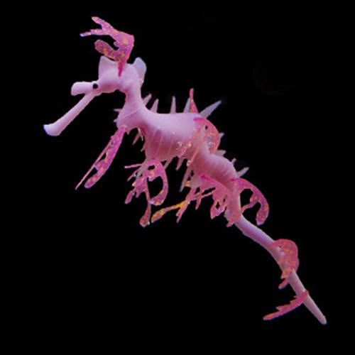 New Leafy Sea Dragon S Red Aquarium Fish Tank Landscape Decoration Glow Simulation Animal Plants Ornament no.10