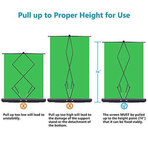 Neewer 148x180cm Green Screen Green Backdrop, Portable Collapsible