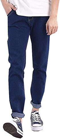 Mistere Handsom Mens Denim Pant Straight Trousers Skinny Jeans Hot and Fashion Blue32