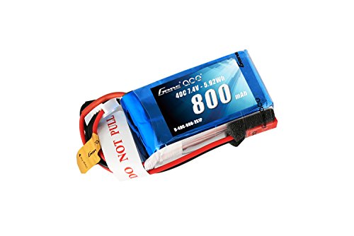 Gens ace 800mAh 2S 7.4V 40C LiPo Battery Pack with JST-SYP Plug for 250 Helicopter 800mm Warbird