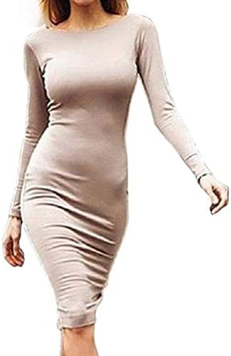 数量限定アウトレット最安価格 タイト ロング ワンピース ボディコン 長袖 オープンバッグ レディース