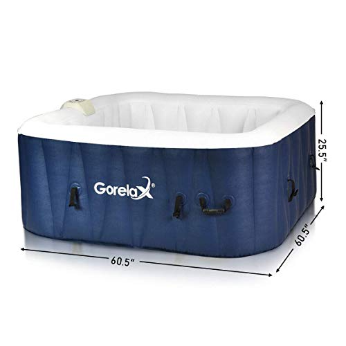 Goplus 46 Person Portable Outdoor Spa, Inflatable Hot Tub, Jets Bubble