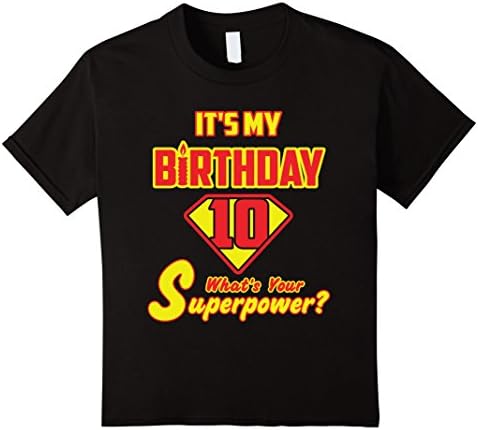 Kids 2 Sided Superhero It's My Birthday gift for 10 year old 12 Black