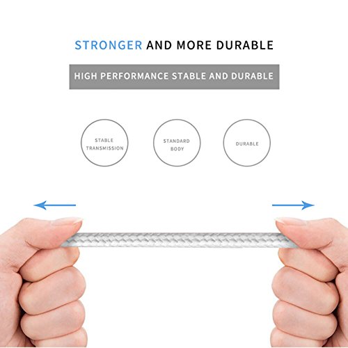 YRGYRJMISN iPhone Cable Extra long iPhone Charging Cord,Data Sync,4Pack [3FT 6FT 6FT 10FT] Nylon Braided to USB Charger for iPhone X/8/8 Plus/7/7 Plus/6/6s Plus/5s/5 and iPad etc. (silver)