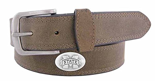 NCAA Mississippi State Bulldogs Light Crazy Horse Leather Concho Belt