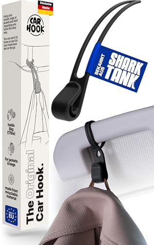 Car Hook Der sicherste Auto Haken - nicht nur für die Kopfstütze, sondern für den gesamten Innenraum, das Must Have Auto Reise Zubehör hält Jacken & Taschen, Auto Gadgets für Frauen & Männer (Schwarz) thumbnail 1