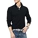 Wishere Men's T-shirt Slim Fit Solid Long-Sleeve Polyester Polo Shirt