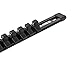 ARES 70149-3/8-Inch Drive Black Aluminum Socket Organizer - Store up to 10 Sockets and Keep Your Tool Box Organized - Sockets Will Not Fall Off this Rail