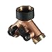 Melnor 9000 541202 2 Way Metal Hose Connector with Built in Shut-Off valves, Gold