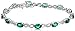 Sterling Silver Created Emerald and Diamond Infinity Bracelet (1/10 cttw, I-J Color, I2-I3 Clarity), 7.25