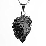 COPAUL Jewelry Men's Stainless Steel Lion Style Pendant