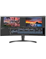 LG 34WN80C-B UltraWide Monitor 34” 21:9 Curved WQHD (3440 x 1440) IPS Display, USB Type-C (60W PD) , sRGB 99% Color Gamut, 3-Side Virtually Borderless Design, Tilt/Height Adjustable Stand - Black