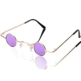 JUFORHQC Retro Glasses Out-of-The-Ordinary Sunglasses with Extremely Small Lenses Unisex
